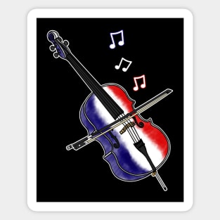 Cello French Flag Cellist France Musician Sticker